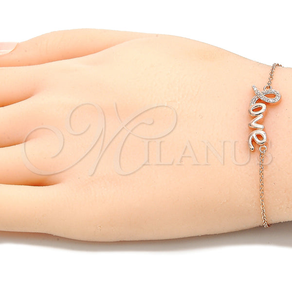 Sterling Silver Bracelet — Fancy Bracelet Love Design with White Micro Pave — alternate product view — SKU 130709 | Plata 925 brazalete — elegante Bracelet Love diseño with blanco Micro Pave — SKU 130709
