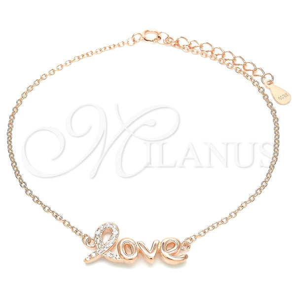 Sterling Silver Bracelet — Fancy Bracelet Love Design with White Micro Pave — main product view — SKU 130709 | Plata 925 brazalete — elegante Bracelet Love diseño with blanco Micro Pave — SKU 130709