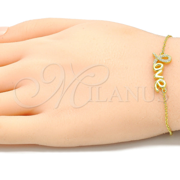 Sterling Silver Bracelet — Fancy Bracelet Love Design with White Micro Pave — alternate product view — SKU 130710 | Plata 925 brazalete — elegante Bracelet Love diseño with blanco Micro Pave — SKU 130710