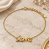 Sterling Silver Fancy Bracelet, Love Design, with White Micro Pave, Polished, Golden Finish, 03.336.0074.2.07 (01 MM Thickness, 7 Inches Length)