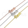 Sterling Silver Fancy Bracelet, Love Design, with White Micro Pave, Polished, Golden Finish, 03.336.0074.2.07 (01 MM Thickness, 7 Inches Length)