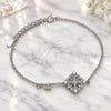 Sterling Silver Fancy Bracelet, key Design, with White Cubic Zirconia, Polished, Rhodium Finish, 03.336.0076.08 (01 MM Thickness, 8 Inches Length)