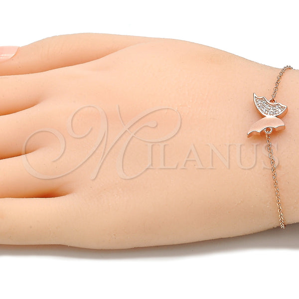 Sterling Silver Bracelet — Fancy Bracelet Butterfly Design with White Micro Pave — alternate product view — SKU 130713 | Plata 925 brazalete — elegante Bracelet Butterfly diseño with blanco Micro Pave — SKU 130713