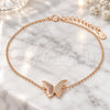 Sterling Silver Fancy Bracelet, Butterfly Design, with White Micro Pave, Polished, Rose Gold Finish, 03.336.0023.1.08 (01 MM Thickness, 8 Inches Length)