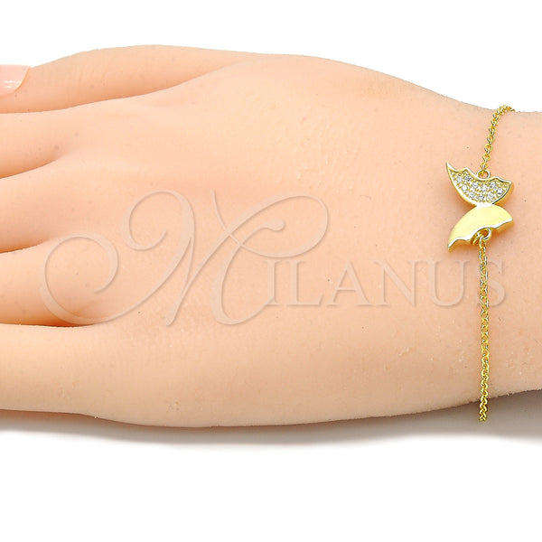 Sterling Silver Bracelet — Fancy Bracelet Butterfly Design with White Micro Pave — alternate product view — SKU 130714 | Plata 925 brazalete — elegante Bracelet Butterfly diseño with blanco Micro Pave — SKU 130714