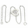 Sterling Silver Fancy Bracelet, Heart Design, with White Cubic Zirconia, Polished, Rhodium Finish, 03.336.0081.08 (01 MM Thickness, 8 Inches Length)