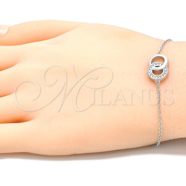 Sterling Silver Bracelet — Fancy Bracelet with White Cubic Zirconia Polished 03. — alternate product view — SKU 130726 | Plata 925 brazalete — elegante Bracelet with blanco Cubic Zirconia pulido 03. — SKU 130726