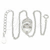 Sterling Silver Fancy Bracelet, with White Cubic Zirconia, Polished, Rhodium Finish, 03.336.0086.08 (01 MM Thickness, 8 Inches Length)