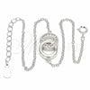 Sterling Silver Fancy Bracelet, with White Cubic Zirconia, Polished, Rhodium Finish, 03.336.0086.08 (01 MM Thickness, 8 Inches Length)