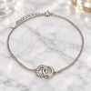 Sterling Silver Fancy Bracelet, with White Cubic Zirconia, Polished, Rhodium Finish, 03.336.0086.08 (01 MM Thickness, 8 Inches Length)