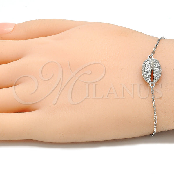 Sterling Silver Bracelet — Fancy Bracelet with White Cubic Zirconia Polished 03. — alternate product view — SKU 130727 | Plata 925 brazalete — elegante Bracelet with blanco Cubic Zirconia pulido 03. — SKU 130727