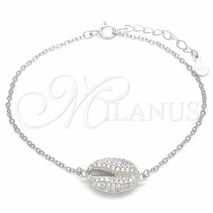 Sterling Silver Bracelet — Fancy Bracelet with White Cubic Zirconia Polished 03. — main product view — SKU 130727 | Plata 925 brazalete — elegante Bracelet with blanco Cubic Zirconia pulido 03. — SKU 130727