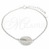 Sterling Silver Fancy Bracelet, with White Cubic Zirconia, Polished, Rhodium Finish, 03.336.0087.07 (01 MM Thickness, 7 Inches Length)