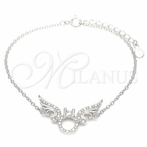 Sterling Silver Bracelet — Fancy Bracelet with White Cubic Zirconia Polished 03. — main product view — SKU 130728 | Plata 925 brazalete — elegante Bracelet with blanco Cubic Zirconia pulido 03. — SKU 130728