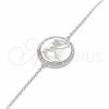 Sterling Silver Fancy Bracelet, with White Micro Pave, Polished, Rhodium Finish, 03.336.0089.07 (01 MM Thickness, 7 Inches Length)