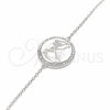 Sterling Silver Fancy Bracelet, with White Micro Pave, Polished, Rhodium Finish, 03.336.0089.07 (01 MM Thickness, 7 Inches Length)