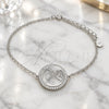 Sterling Silver Fancy Bracelet, with White Micro Pave, Polished, Rhodium Finish, 03.336.0089.07 (01 MM Thickness, 7 Inches Length)
