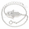 Sterling Silver Fancy Bracelet, Hand of God Design, with White Cubic Zirconia, Polished, Rhodium Finish, 03.336.0092.07 (01 MM Thickness, 7 Inches Length)