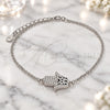 Sterling Silver Fancy Bracelet, Judaica and Hand of God Design, with White Cubic Zirconia, Polished, Rhodium Finish, 03.336.0092.07 (01 MM Thickness, 7 Inches Length)