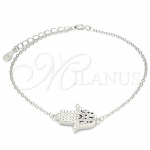 Sterling Silver Bracelet — Fancy Bracelet Judaica and Hand of God Design — main product view — SKU 130732 | Plata 925 brazalete — elegante Bracelet Judaica and Hand of God diseño — SKU 130732