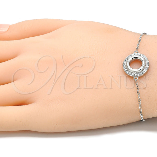 Sterling Silver Bracelet — Fancy Bracelet with White Cubic Zirconia Polished 03. — alternate product view — SKU 130733 | Plata 925 brazalete — elegante Bracelet with blanco Cubic Zirconia pulido 03. — SKU 130733
