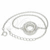 Sterling Silver Fancy Bracelet, with White Cubic Zirconia, Polished, Rhodium Finish, 03.336.0093.07 (01 MM Thickness, 7 Inches Length)