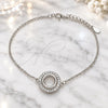 Sterling Silver Fancy Bracelet, with White Cubic Zirconia, Polished, Rhodium Finish, 03.336.0093.07 (01 MM Thickness, 7 Inches Length)