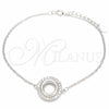 Sterling Silver Fancy Bracelet, with White Cubic Zirconia, Polished, Rhodium Finish, 03.336.0093.07 (01 MM Thickness, 7 Inches Length)