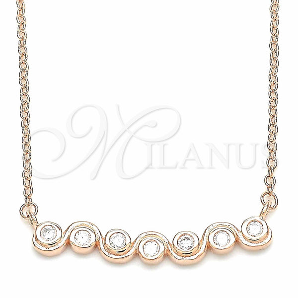 Sterling Silver Necklace — Pendant Necklace with White Cubic Zirconia Polished Rose — main product view — SKU 130736 | Plata 925 collar — Pendant Necklace with blanco Cubic Zirconia pulido Rose — SKU 130736