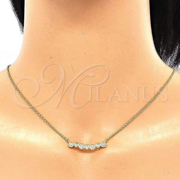 Sterling Silver Necklace — Pendant Necklace with White Cubic Zirconia Polished 04. — alternate product view — SKU 130737 | Plata 925 collar — Pendant Necklace with blanco Cubic Zirconia pulido 04. — SKU 130737