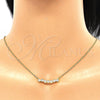 Sterling Silver Pendant Necklace, with White Cubic Zirconia, Polished, Golden Finish, 04.336.0140.2.16 (01 MM Thickness, 16 Inches Length)