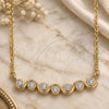 Sterling Silver Pendant Necklace, with White Cubic Zirconia, Polished, Golden Finish, 04.336.0140.2.16 (01 MM Thickness, 16 Inches Length)