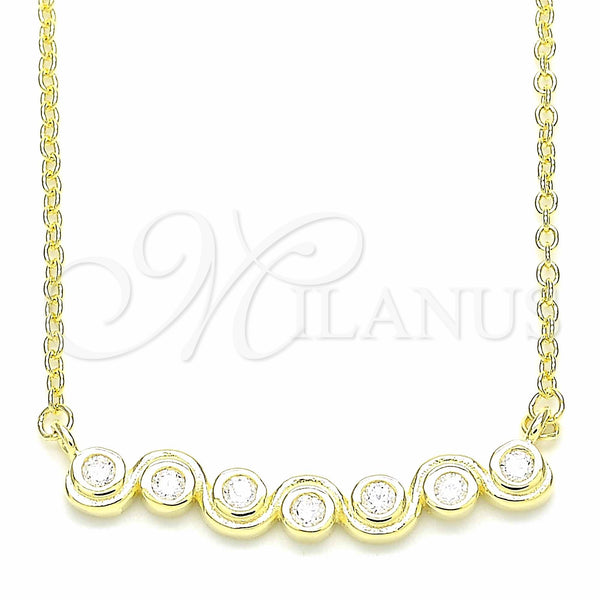 Sterling Silver Necklace — Pendant Necklace with White Cubic Zirconia Polished 04. — main product view — SKU 130737 | Plata 925 collar — Pendant Necklace with blanco Cubic Zirconia pulido 04. — SKU 130737