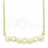 Sterling Silver Pendant Necklace, with White Cubic Zirconia, Polished, Golden Finish, 04.336.0140.2.16 (01 MM Thickness, 16 Inches Length)