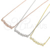 Sterling Silver Pendant Necklace, with White Cubic Zirconia, Polished, Golden Finish, 04.336.0140.2.16 (01 MM Thickness, 16 Inches Length)