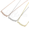 Sterling Silver Pendant Necklace, with White Cubic Zirconia, Polished, Golden Finish, 04.336.0140.2.16 (01 MM Thickness, 16 Inches Length)