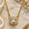 Sterling Silver Pendant Necklace, with White Cubic Zirconia, Polished, Golden Finish, 04.336.0043.2.16 (01 MM Thickness, 16 Inches Length)