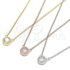 Sterling Silver Pendant Necklace, with White Cubic Zirconia, Polished, Golden Finish, 04.336.0043.2.16 (01 MM Thickness, 16 Inches Length)