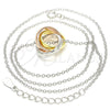 Sterling Silver Pendant Necklace, Polished, Tricolor, 04.336.0143.16 (01 MM Thickness, 16 Inches Length)