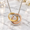 Sterling Silver Pendant Necklace, Polished, Tricolor, 04.336.0143.16 (01 MM Thickness, 16 Inches Length)