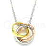 Sterling Silver Pendant Necklace, Polished, Tricolor, 04.336.0143.16 (01 MM Thickness, 16 Inches Length)