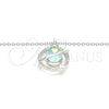 Sterling Silver Pendant Necklace, Heart and Ball Design, with White Cubic Zirconia and White Crystal, Polished, Two Tone, 04.336.0144.16 (01 MM Thickness, 16 Inches Length)