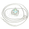 Sterling Silver Pendant Necklace, Heart and Ball Design, with White Cubic Zirconia and White Crystal, Polished, Two Tone, 04.336.0144.16 (01 MM Thickness, 16 Inches Length)