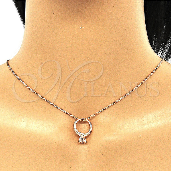 Sterling Silver Necklace — Pendant Necklace with White Cubic Zirconia and White — alternate product view — SKU 130745 | Plata 925 collar — Pendant Necklace with blanco Cubic Zirconia and blanco — SKU 130745