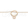 Sterling Silver Pendant Necklace, with White Cubic Zirconia and White Crystal, Polished, Rose Gold Finish, 04.336.0016.1.16 (01 MM Thickness, 16 Inches Length)