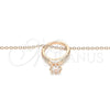 Sterling Silver Pendant Necklace, with White Cubic Zirconia and White Crystal, Polished, Rose Gold Finish, 04.336.0016.1.16 (01 MM Thickness, 16 Inches Length)