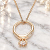 Sterling Silver Pendant Necklace, with White Cubic Zirconia and White Crystal, Polished, Rose Gold Finish, 04.336.0016.1.16 (01 MM Thickness, 16 Inches Length)