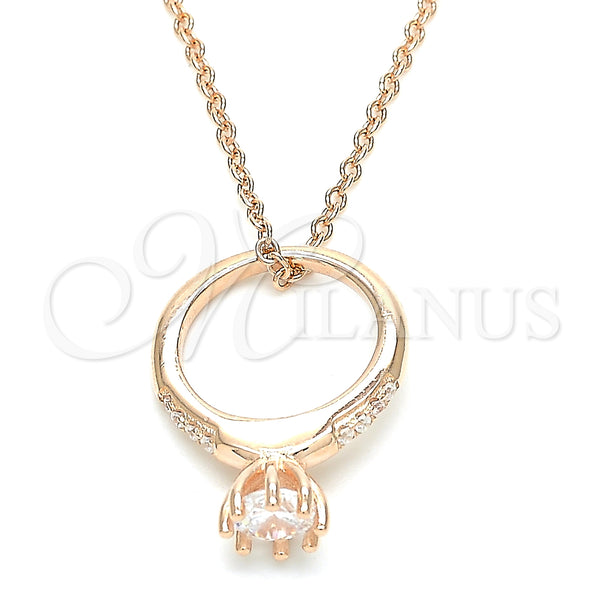 Sterling Silver Necklace — Pendant Necklace with White Cubic Zirconia and White — main product view — SKU 130745 | Plata 925 collar — Pendant Necklace with blanco Cubic Zirconia and blanco — SKU 130745