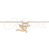 Sterling Silver Pendant Necklace, Heart and Love Design, with White Cubic Zirconia, Polished, Rose Gold Finish, 04.336.0008.1.16 (01 MM Thickness, 16 Inches Length)