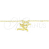 Sterling Silver Pendant Necklace, Heart and Love Design, with White Cubic Zirconia, Polished, Golden Finish, 04.336.0008.2.16 (01 MM Thickness, 16 Inches Length)